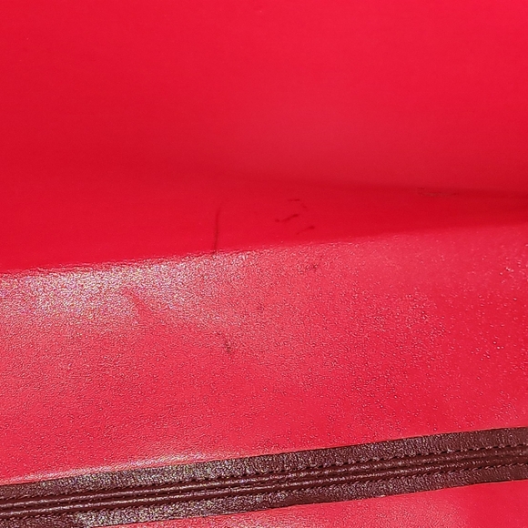 VALENTINO Burgundy Leather V-Ring Tote Bag - Picture 15 of 16